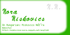 nora miskovics business card